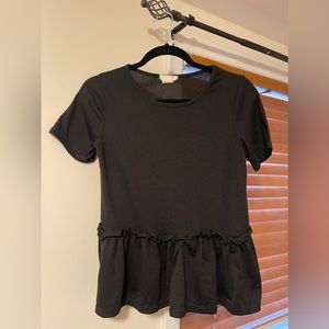 Black peplum shirt